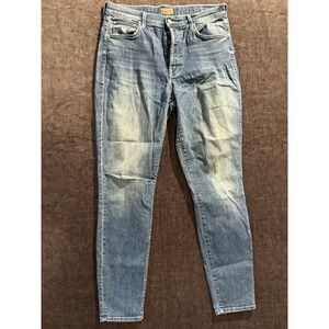 Mother The Super Stunner Ankle Jeans Womens 28 Blue Medium Wash Button Fly